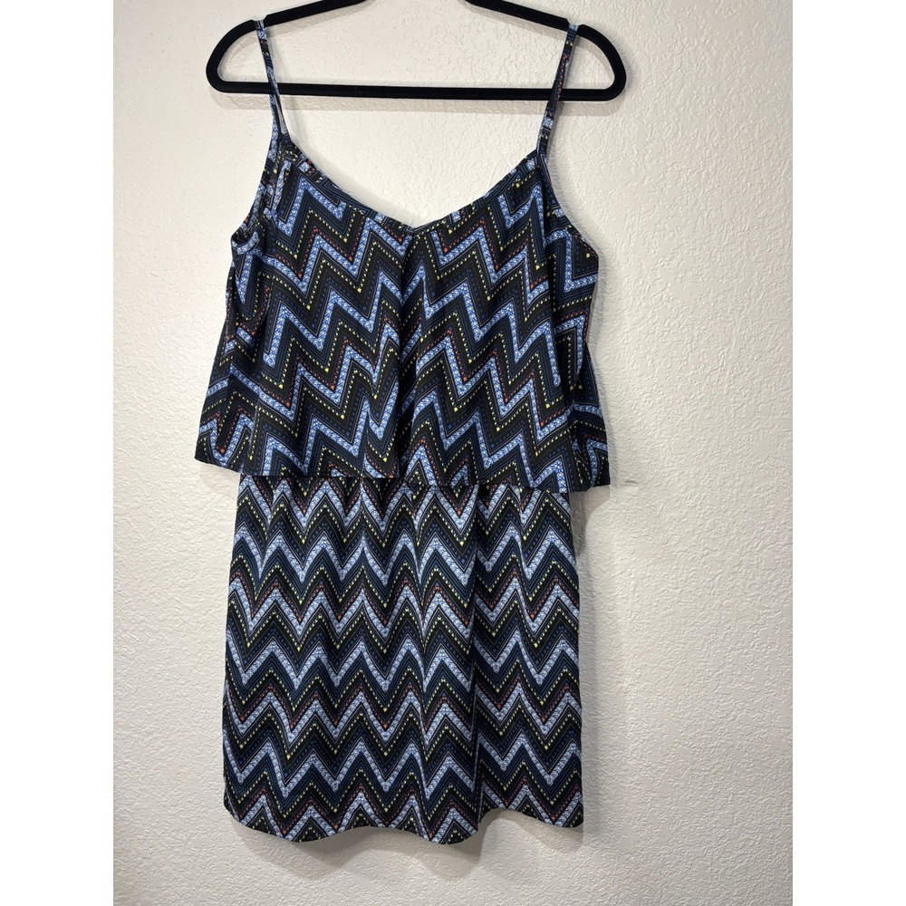 BeBop Women's Chevron Tribal Print Spaghetti Strap Dress Size M